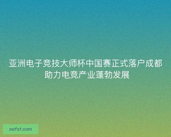 亚洲电子竞技大师杯中国赛正式落户成都 助力电竞产业蓬勃发展 亚洲电子竞技大师杯中国赛正式落户成都 助力电竞产业蓬勃发展